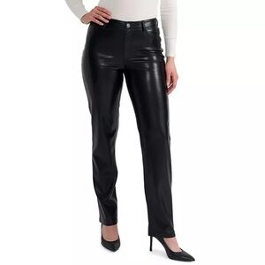 Joie Black Faux Leather Pants Slim Cut Pants Black Trousers size 8 NWT